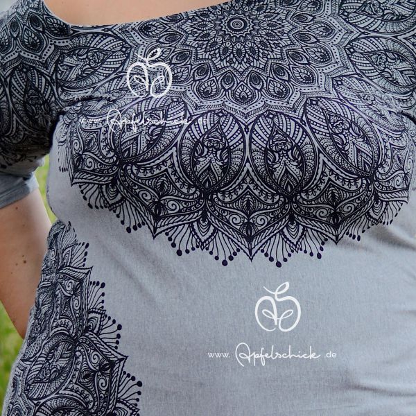 2,5m STÜCK!!! Mandala Grau-Schwarz BIO-Eigenproduktion (kbA)