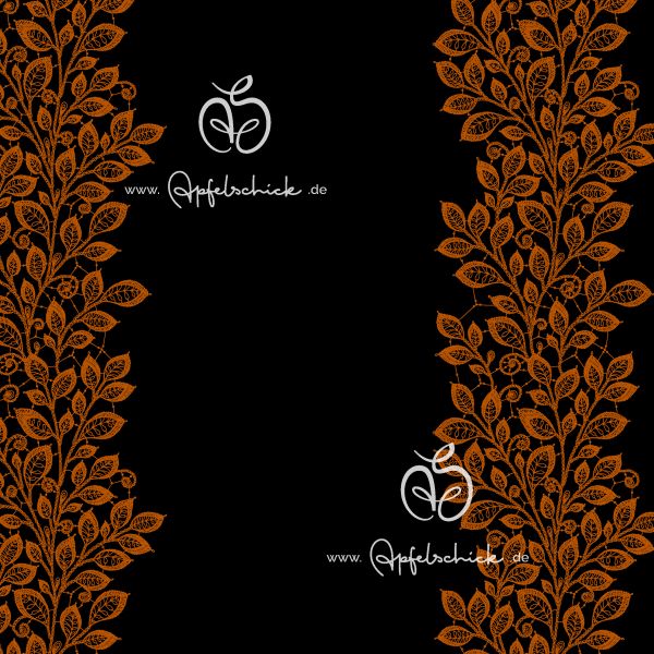 Lace Leaves Schwarz Karamell BIO-Jacquard-Eigenproduktion