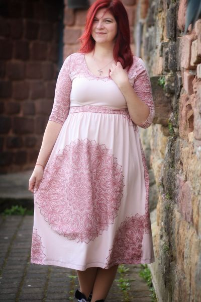 0,5m STÜCK!!! Metallic Mandala Rosa-Rosa BIO-Eigenproduktion (kbA)