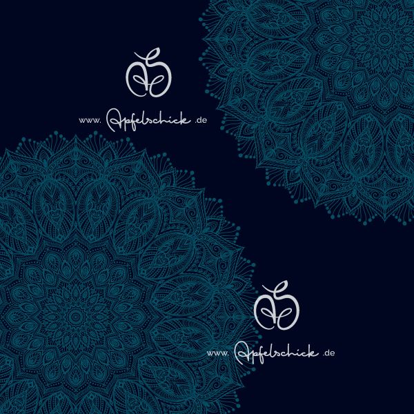 Big Mandala Nachtblau-Petrol BIO-Jacquard-Eigenproduktion