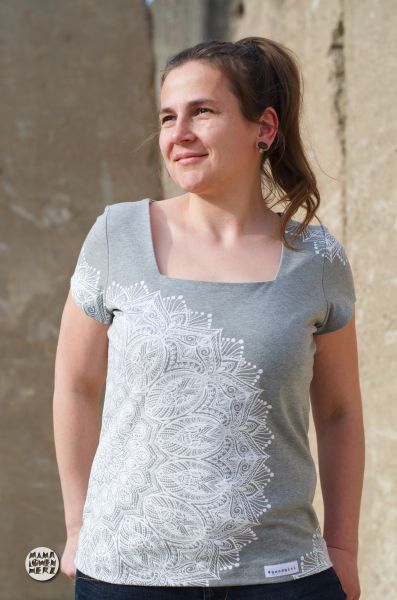 0,5m STÜCK!!! Mandala Grau-Weiß BIO-Eigenproduktion (kbA)