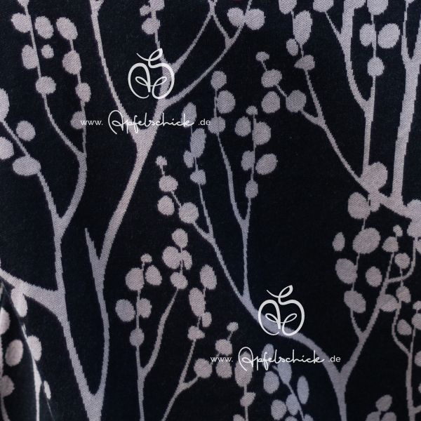 "Startklar" 0,8m STÜCK!!! Twigs Schwarz BIO-Jacquard-Eigenproduktion