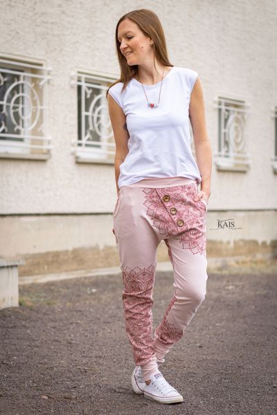 0,5m STÜCK!!! Metallic Mandala Rosa-Rosa BIO-Eigenproduktion (kbA)
