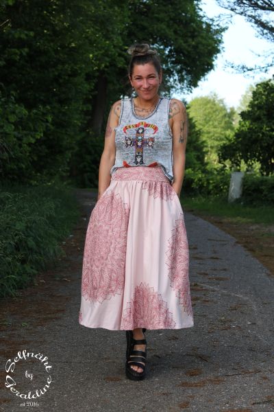 0,5m STÜCK!!! Metallic Mandala Rosa-Rosa BIO-Eigenproduktion (kbA)