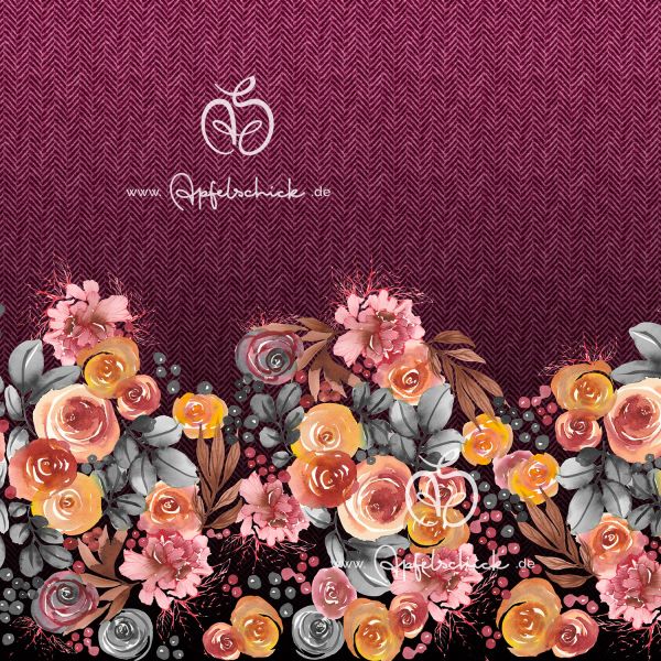 Herringbone Roses Beere-Bunt BIO-Eigenproduktion (kbA)