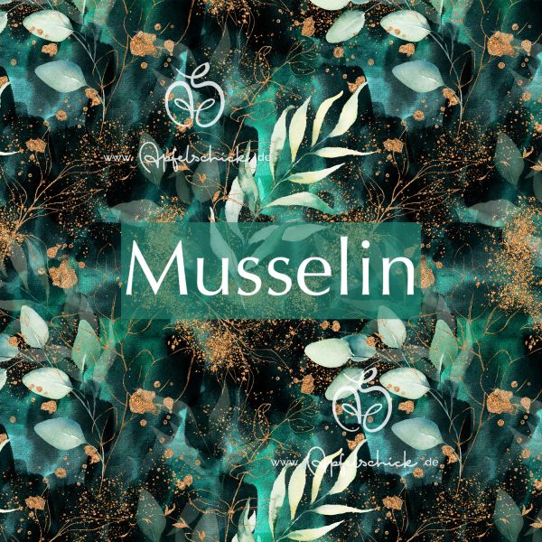 1,5m STÜCK!!! Green Summer Leaves Dark BIO-Eigenproduktion