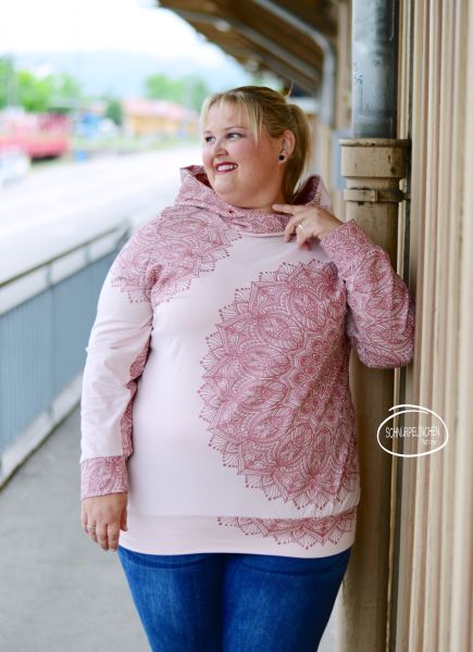0,5m STÜCK!!! Metallic Mandala Rosa-Rosa BIO-Eigenproduktion (kbA)