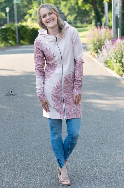 0,5m STÜCK!!! Metallic Mandala Rosa-Rosa BIO-Eigenproduktion (kbA)