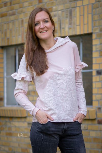 0,5m STÜCK!!! Mandala Rosa-Weiß BIO-Eigenproduktion (kbA)