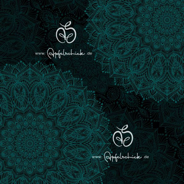 Shadow Mandala Teal BIO-Eigenproduktion