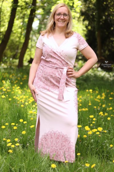 0,5m STÜCK!!! Metallic Mandala Rosa-Rosa BIO-Eigenproduktion (kbA)
