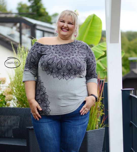 2,5m STÜCK!!! Mandala Grau-Schwarz BIO-Eigenproduktion (kbA)