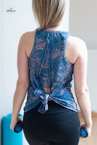 1,5m STÜCK!!! Big Flower Navy-Apricot Eigenproduktion