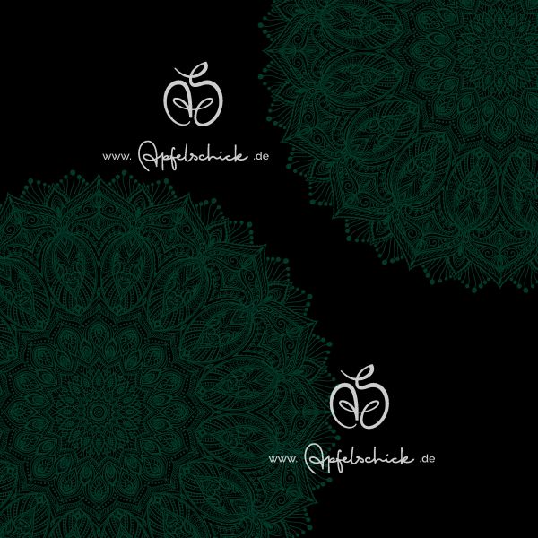 Big Mandala Schwarz-Smaragd BIO-Jacquard-Eigenproduktion