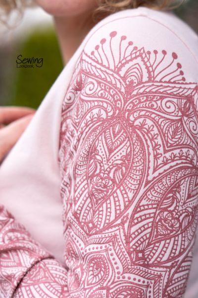 0,5m STÜCK!!! Metallic Mandala Rosa-Rosa BIO-Eigenproduktion (kbA)