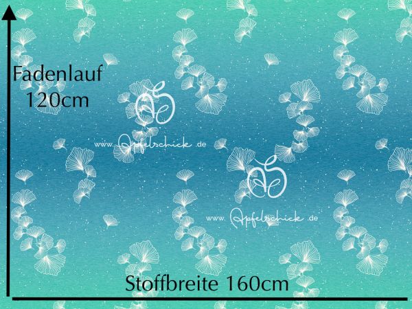 1m STÜCK!!! Ginko Lines Gradient Water BIO-Eigenproduktion (kbA)