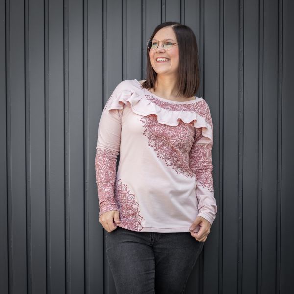 0,5m STÜCK!!! Metallic Mandala Rosa-Rosa BIO-Eigenproduktion (kbA)