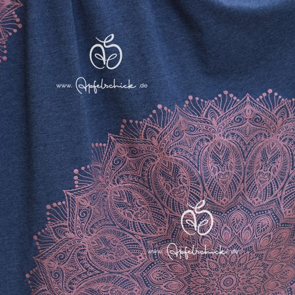 0,5m STÜCK!!! Metallic Mandala Jeans-Rosa BIO-Eigenproduktion (kbA)